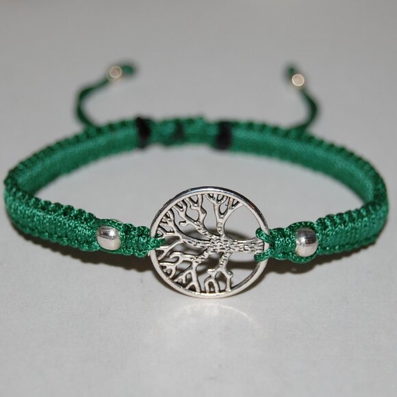 Tree of Life Bracelet,Braided Bracelet,Tree Green Bracelet,Tree Bracelet - Picture 2 of 2